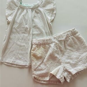 Cat & Jack Girls White Top & Shorts Size 3T
